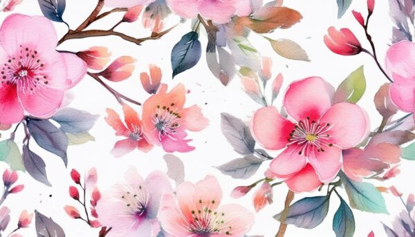Soft watercolor floral pattern
