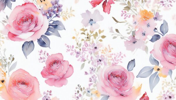 Watercolor floral pattern