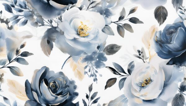 Refined watercolor floral pattern
