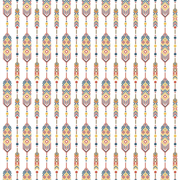 Vertical tribal–geometric pattern