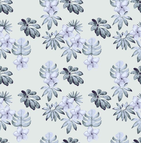 Watercolor tropical floral seamless pattern