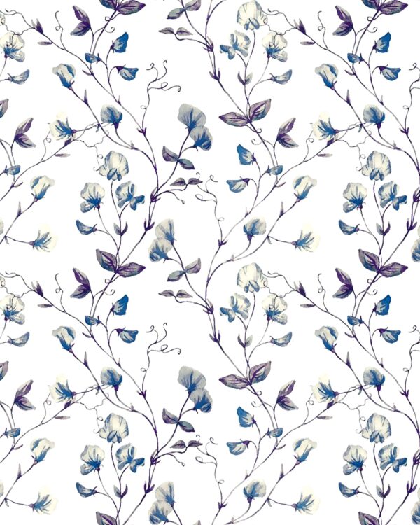 Watercolor vine floral seamless pattern