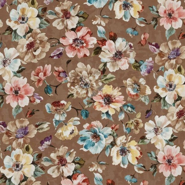 Floral on Warm Brown Ground