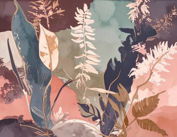 Gilded Mixed-Media Botanical