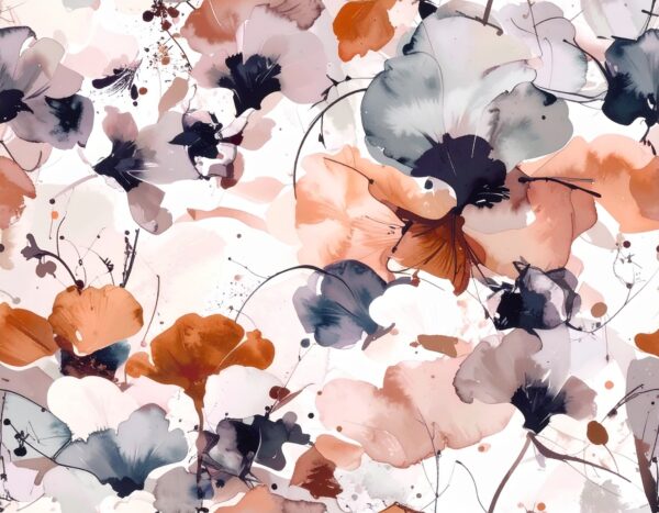 Expressive Ink & Wash Poppies