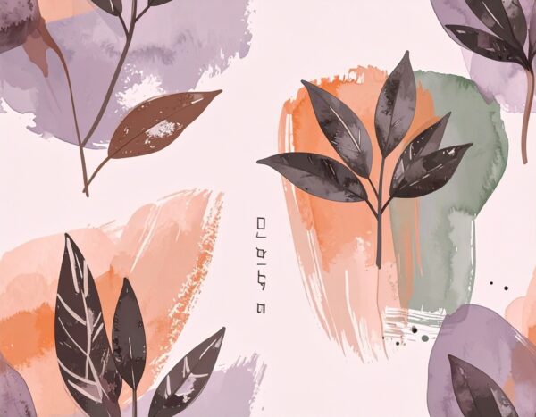 Abstract Mixed-Media Sage & Peach