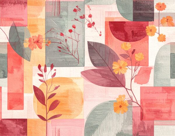 Geometric Floral Block Print