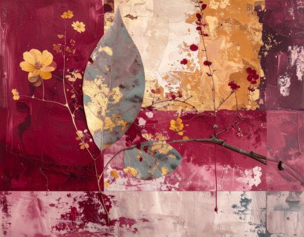 Impasto Leaf & Gold Decay