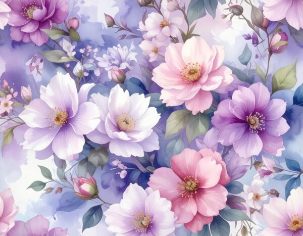 Dreamy Lilac & Pink Watercolor