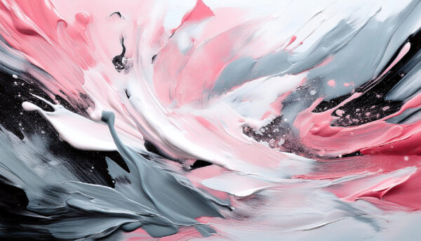 Impasto Pink & Grey Splash
