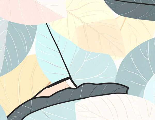 Pastel Pop Art Leaf Collage