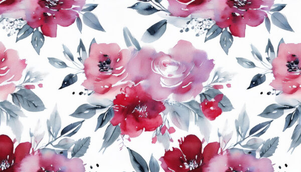 Crimson & Slate Loose Watercolor