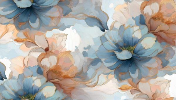 Azure & Amber Celestial Bloom