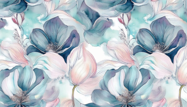 Azure Tide & Pale Rose Drift