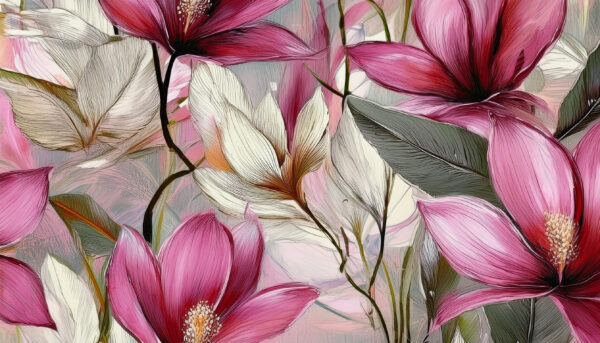 Radiant Magenta & Ivory Silk Garden