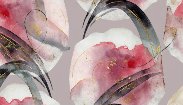 Crimson Swirl & Gilded Arc Drift