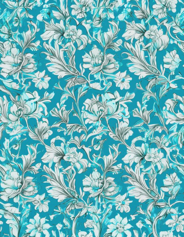 Electric Teal & Ash Scroll