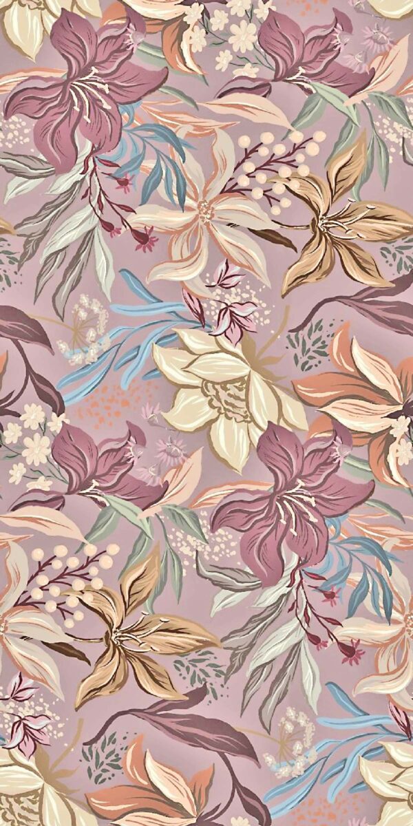 Mauve Lily & Sandstone Petal Drift