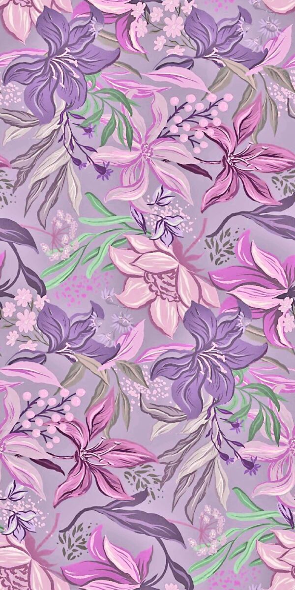 Amethyst Lily & Orchid Botanical Drift