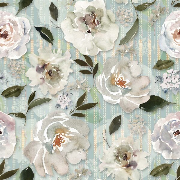 Glacial Mint & Pearl Camellia Drift