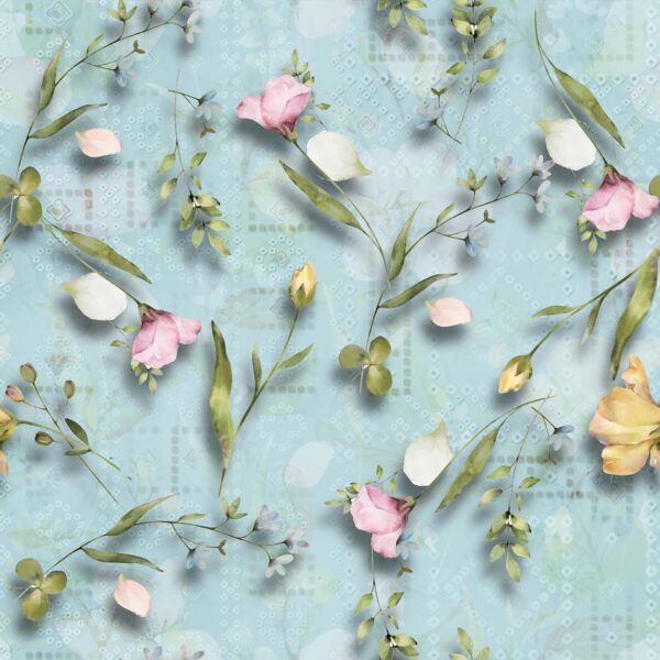 Azure Sky & Peachy-Pink Clover Drift