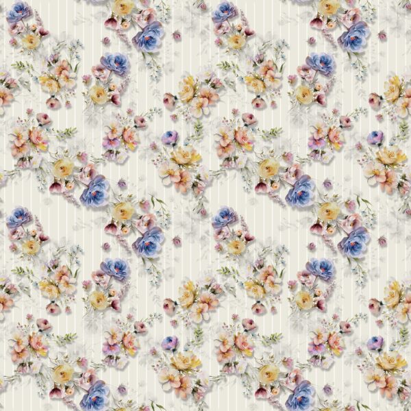 Ivory Stripe & Azure Blossom Spray