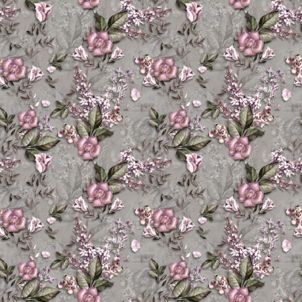 Ash-Grey & Dusty Orchid Rose Spray