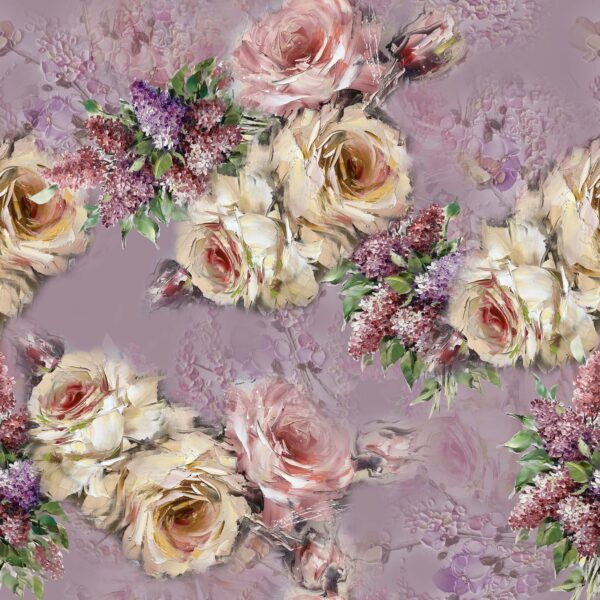 Cream Rose & Dusty Lilac Impasto Medley
