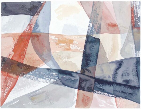 Slate & Terra-Cotta Linear Wash