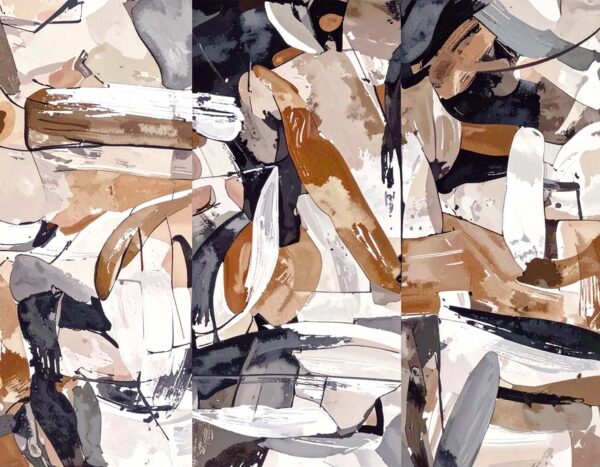 Slate & Sienna Gestural Triptych