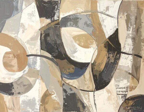 Slate & Amber Impasto Swirl Study