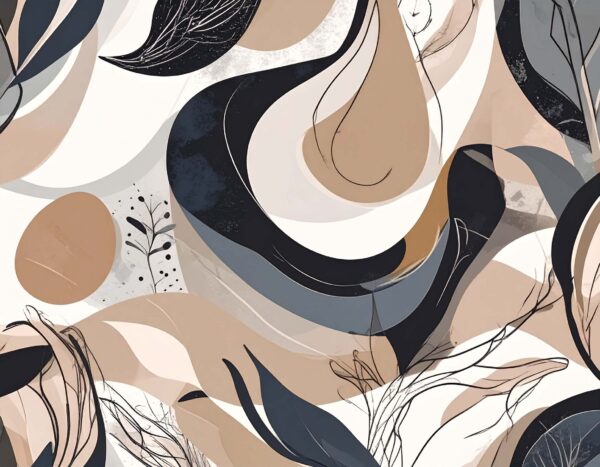 Mineral Sage & Amber Gestural Wave