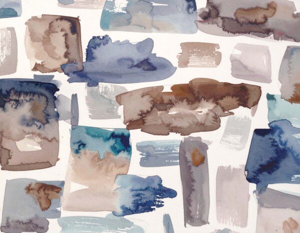 Indigo & Umber Watercolor Mosaic