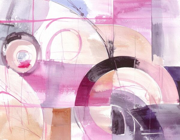 Mauve & Charcoal Geometric Construct