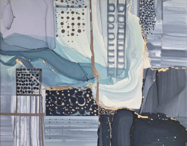 Slate & Gold Industrial Mosaic