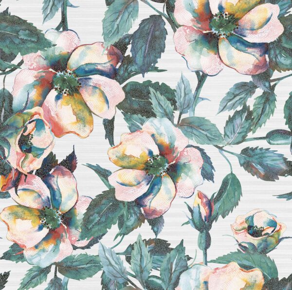 Teal & Amber Luminous Wildflower