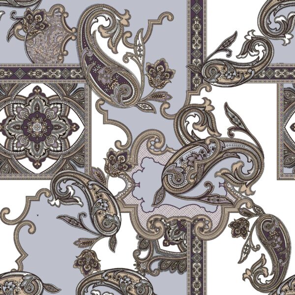 Slate & Mauve Paisley Mosaic