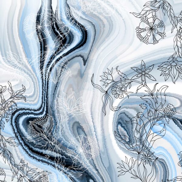 Glacial Marble & Etched Floral Fusion