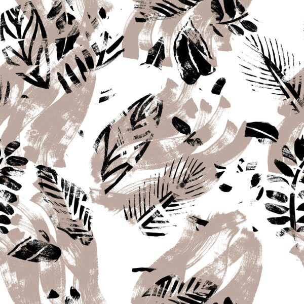 Charcoal & Taupe Gestural Leaf