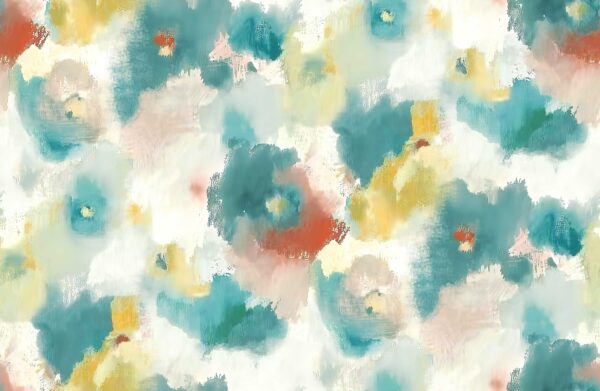 Teal & Amber Impasto Drift