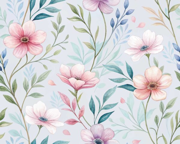 Rose & Azure Botanical Drift