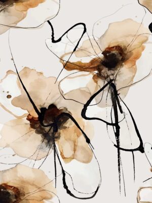 Amber & Obsidian Gestural Bloom