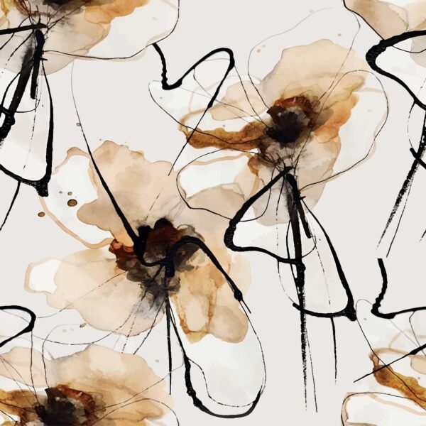 Amber & Obsidian Gestural Bloom