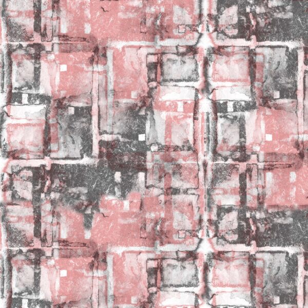 Rose & Charcoal Geometric Grid