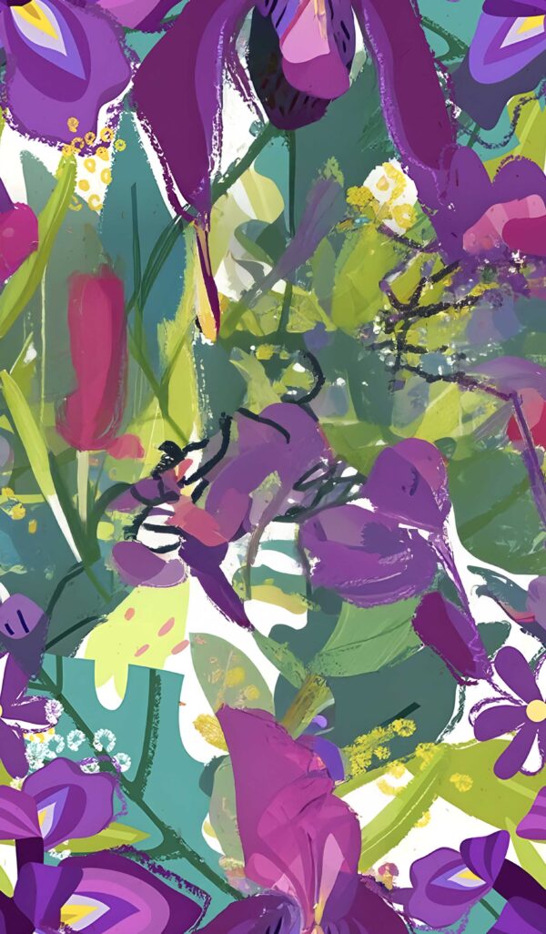 Amethyst & Emerald Gestural Fragment