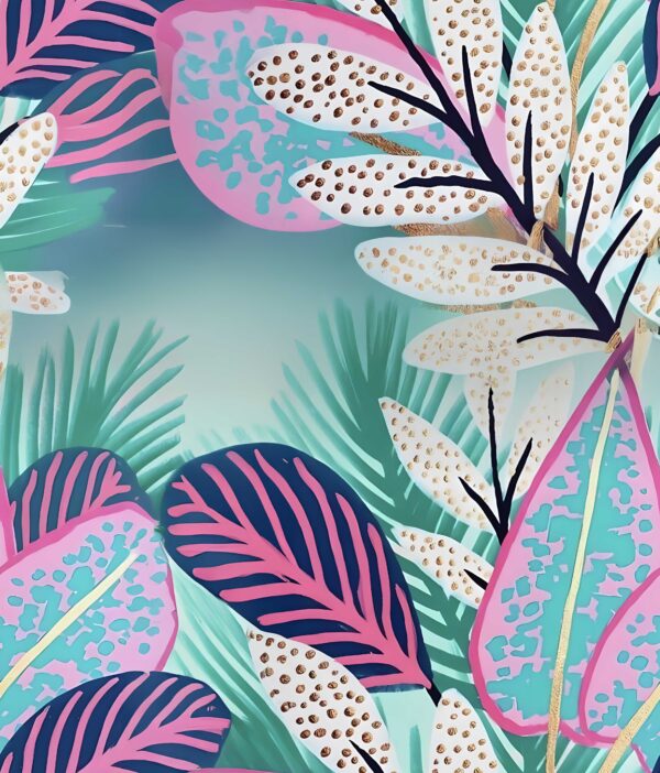 Rose-Quartz & Mint-Glaze Botanical Fragment