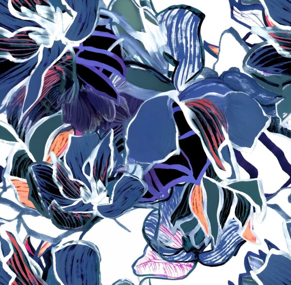 Lapis & Obsidian Botanical Fragment