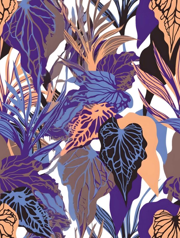 Amethyst & Peach-Stone Foliage Fragment