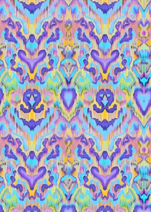 Amethyst & Cyan Ikat Fragment