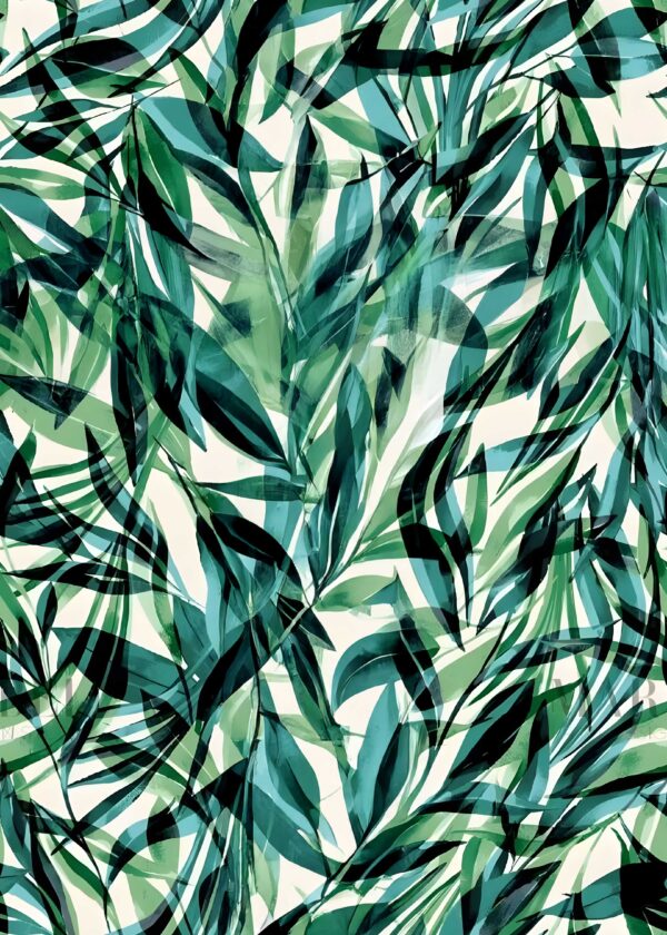 Deep-Jade & Mineral-Ivory Foliage Fragment